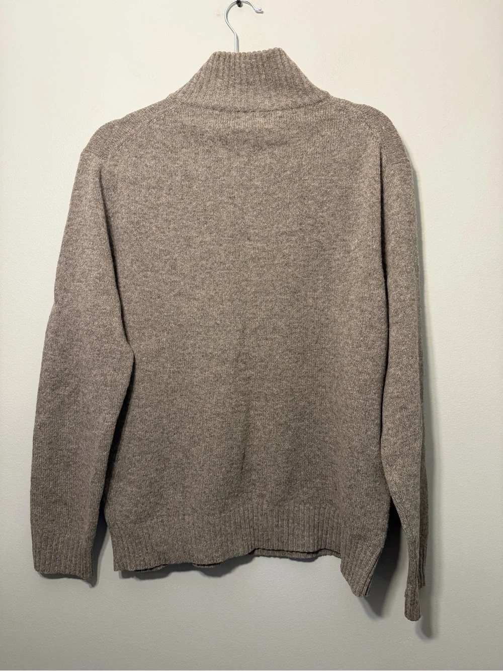 J. Crew Men's Quarter-Zip Sweater in Heathered Taupe-Brown